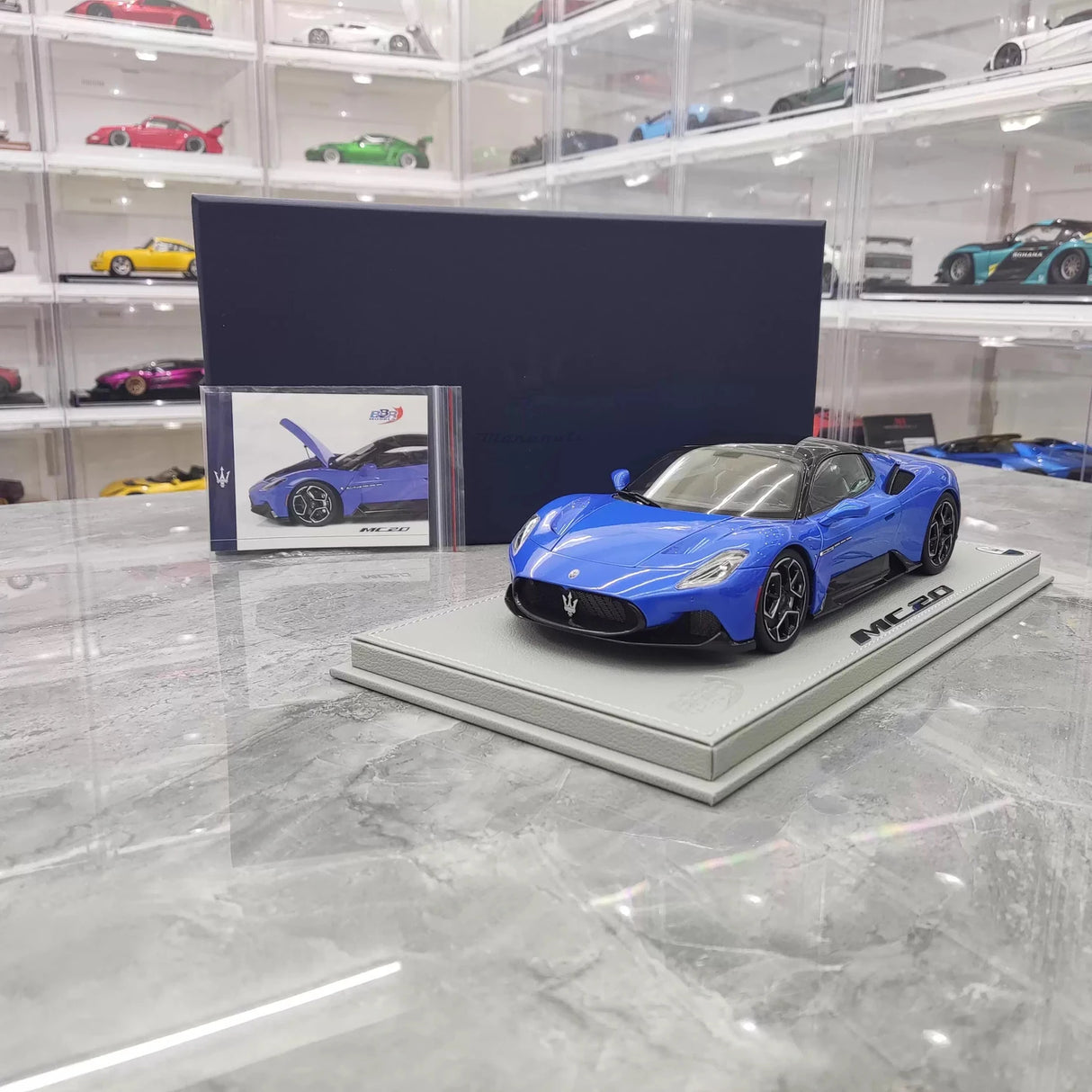 BBR Maserati 2022 MC20 Blue 1:18 – Kolekcjonerski model odlewany