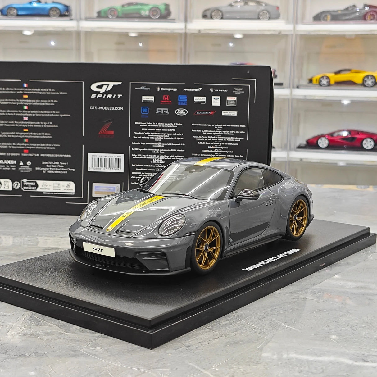 GT Spirit Porsche 2025 911 992.2 GT3 Touring Slate Grey Neo 1:18 – Sammelobjekt-Resin-Modellharz