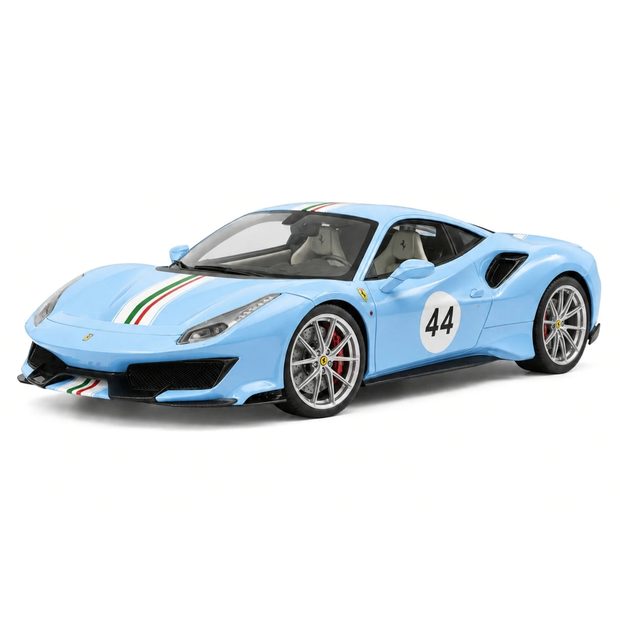 Henson & Heaven Ferrari 2018 488 Pista Azzurro La Plata 1:18 – Sammelobjekt-Resin-Modellharz