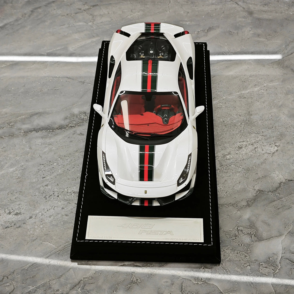 Henson & Heaven Ferrari 2018 488 Pista Gucci Edition 1:18 – Collectible Resin Model Resin