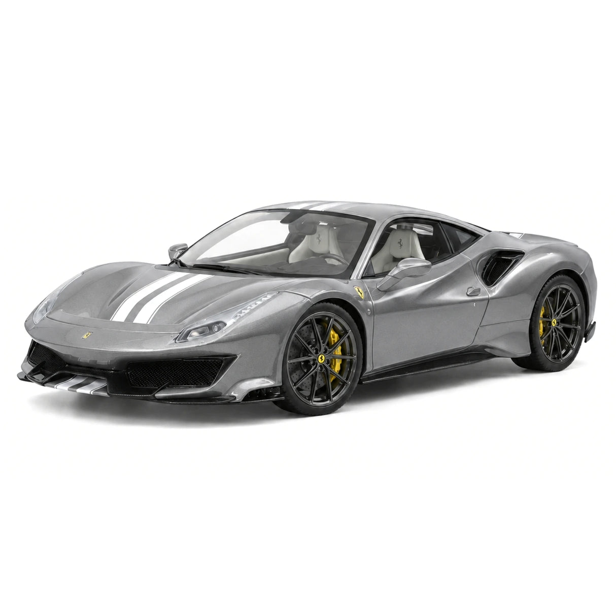 Henson & Heaven Ferrari 2018 488 Pista Metallic Grey 1:18 – Sammelobjekt-Resin-Modellharz
