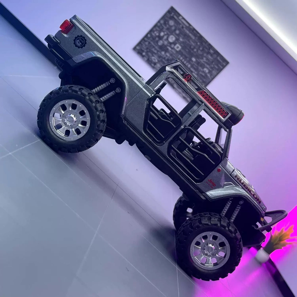Jeep 2018 Wrangler terräng grå 1:32 – pressgjuten visningsmodell