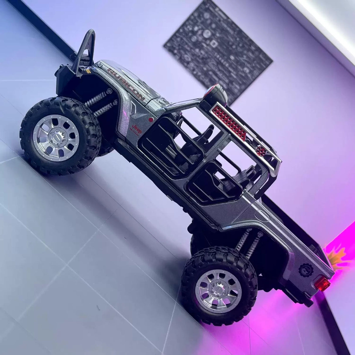 Jeep 2018 Wrangler terräng grå 1:32 – pressgjuten visningsmodell