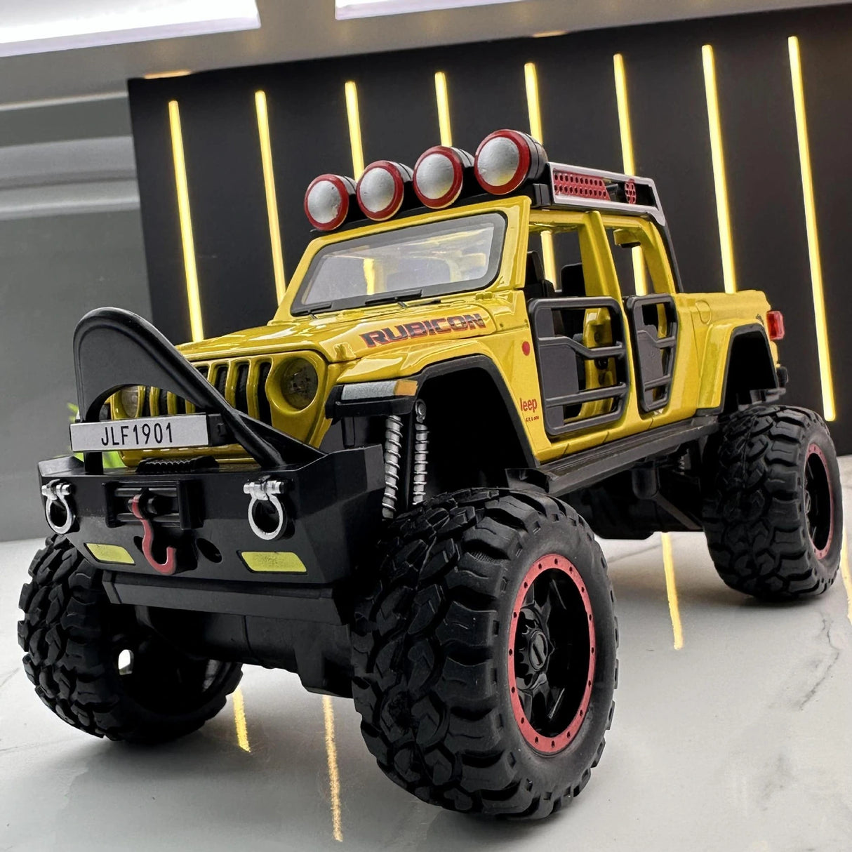 Jeep 2018 Wrangler terräng gul 1:32 – pressgjuten visningsmodell