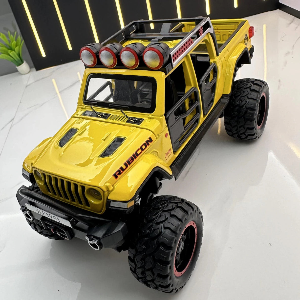 Jeep 2018 Wrangler terräng gul 1:32 – pressgjuten visningsmodell