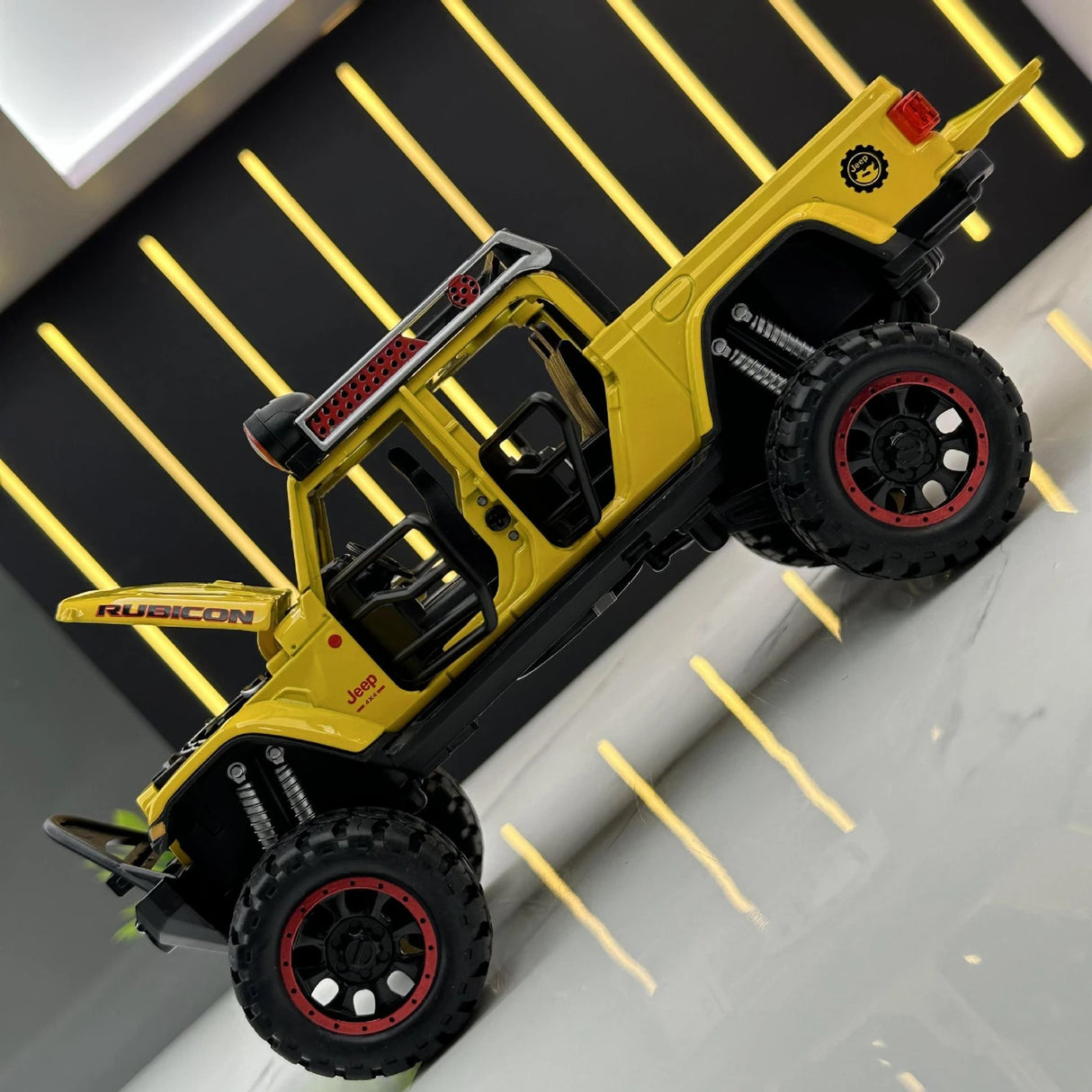 Jeep 2018 Wrangler terräng gul 1:32 – pressgjuten visningsmodell