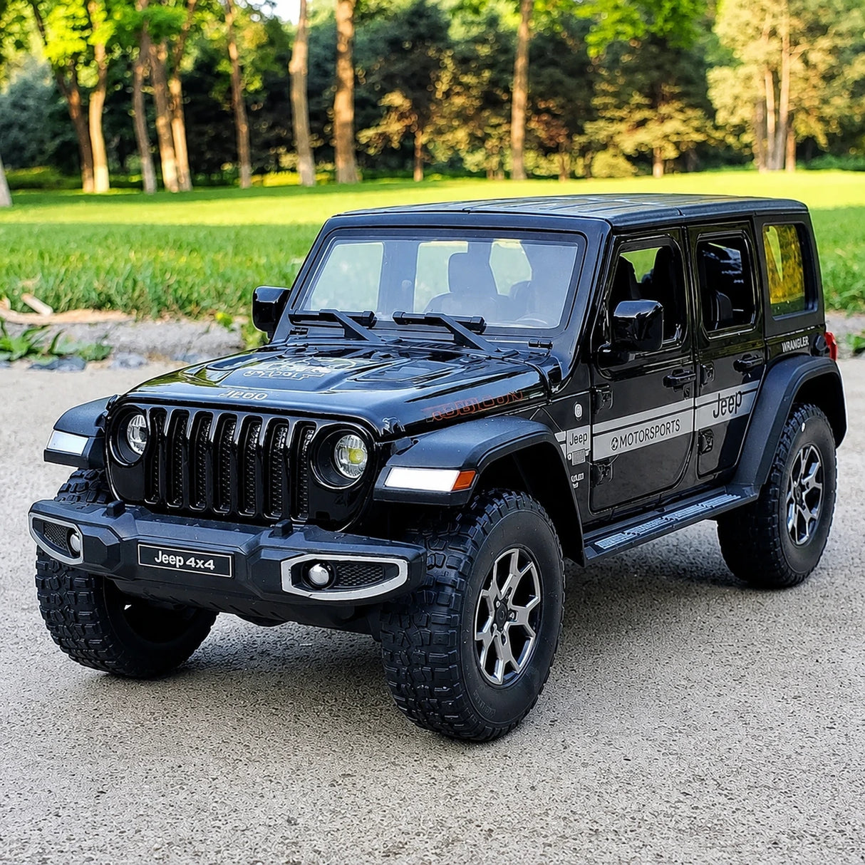 Jeep 2018 Wrangler Rubicon zwart 1:24 – diecast displaymodel