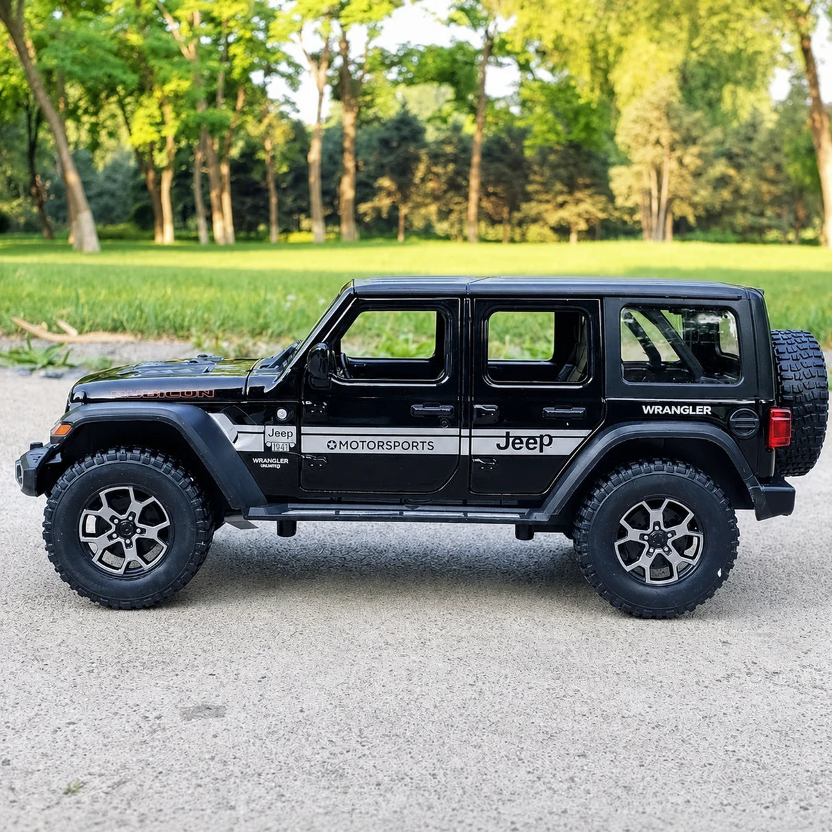 Jeep 2018 Wrangler Rubicon zwart 1:24 – diecast displaymodel