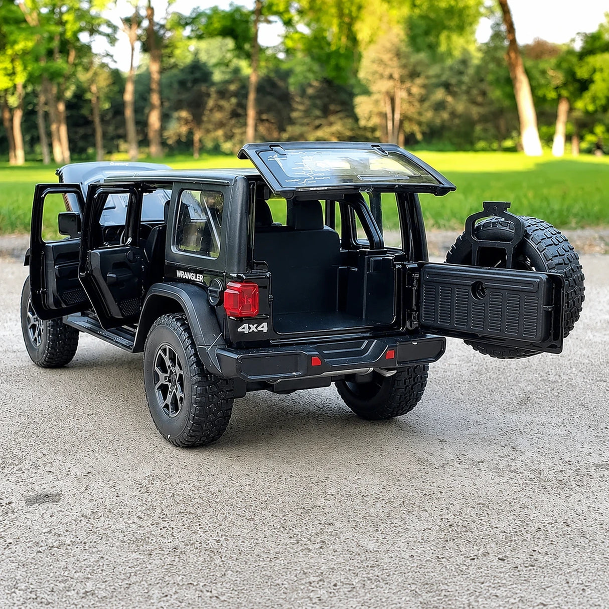 Jeep 2018 Wrangler Rubicon zwart 1:24 – diecast displaymodel