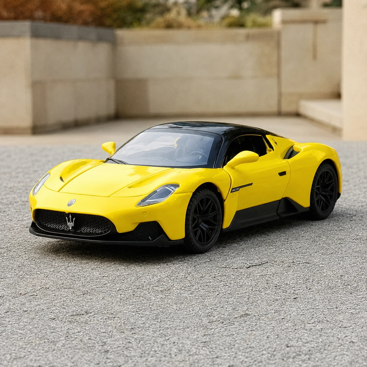 Maserati 2020 MC20 gul 1:32 – pressgjuten visningsmodell