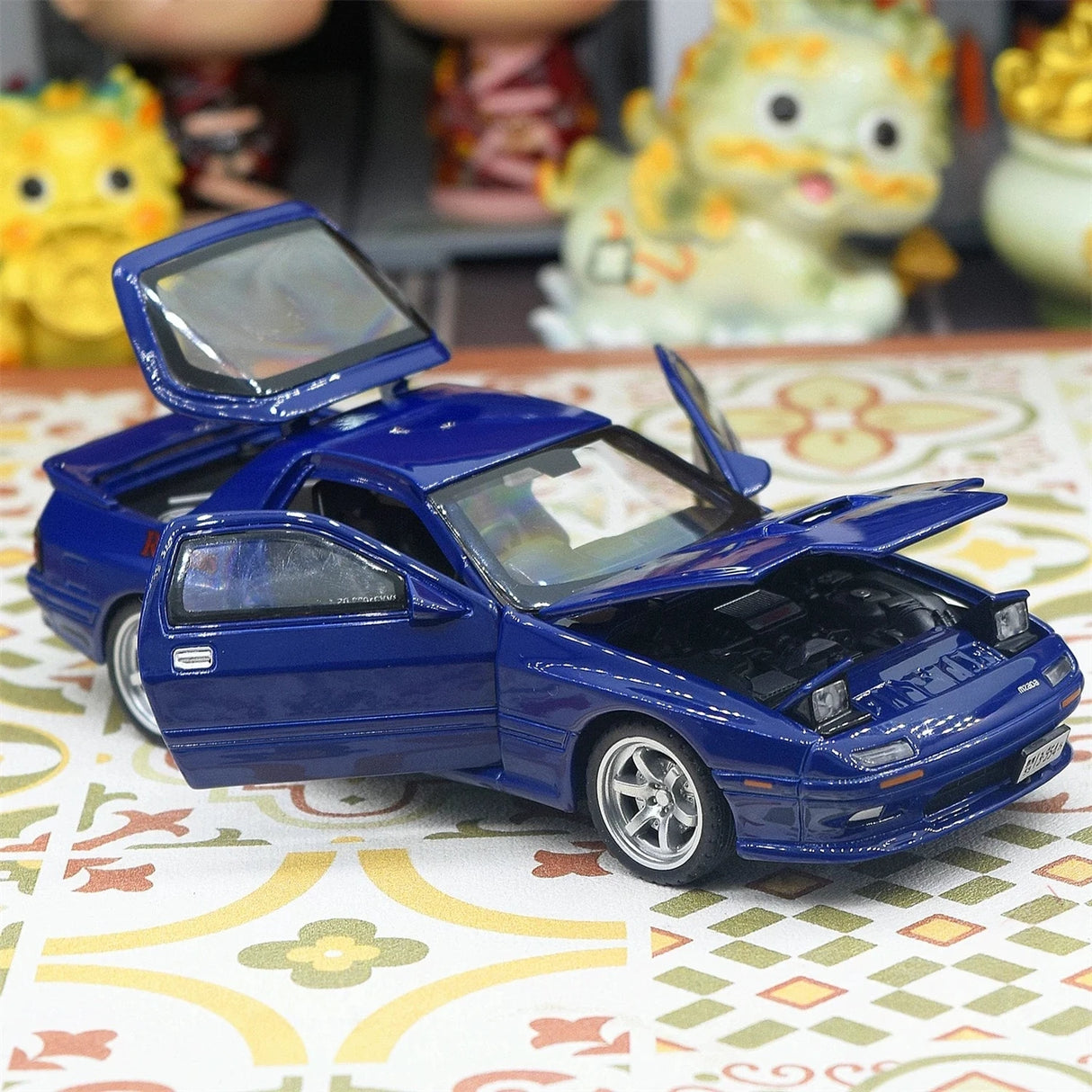 Mazda 1985 RX-7 FC3S blå 1:32 – pressgjuten visningsmodell