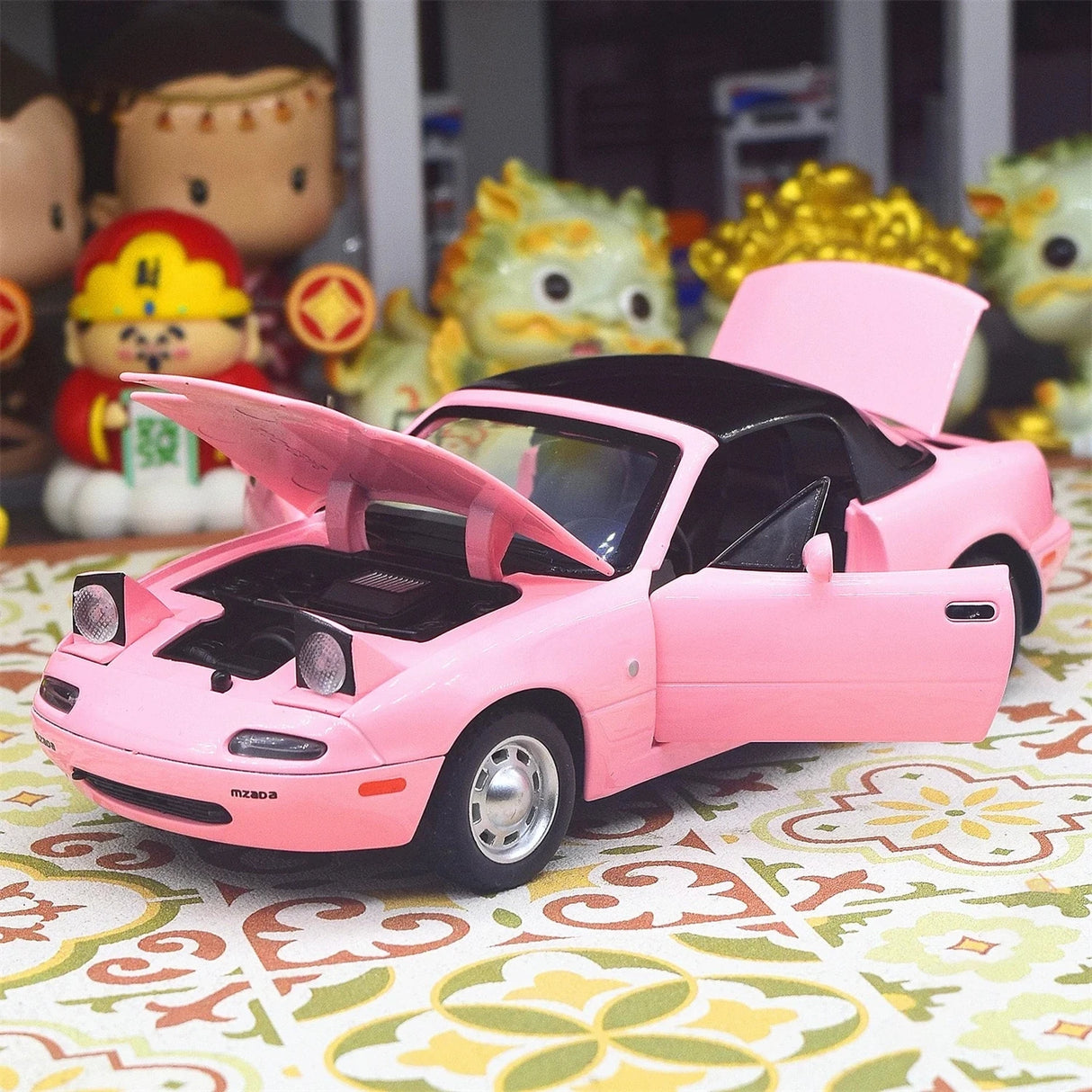 Mazda 1989 MX-5 미아타 NA 핑크 1:24 – 다이캐스트 디스플레이 모델 다이캐스트