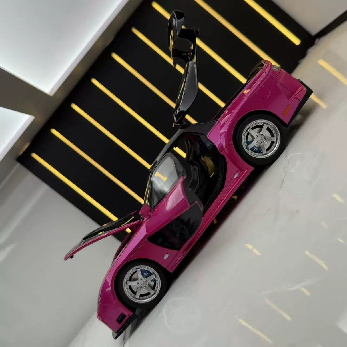 Mazda 1992 RX-7 FD3S JDM 수정된 보라색 1:24 – 다이캐스트 디스플레이 모델 다이캐스트