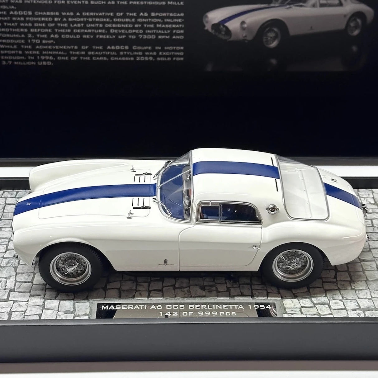 Minichamps Maserati 1953 A6GCS White 1:18 – Resina de Modelo de Resina de Coleção