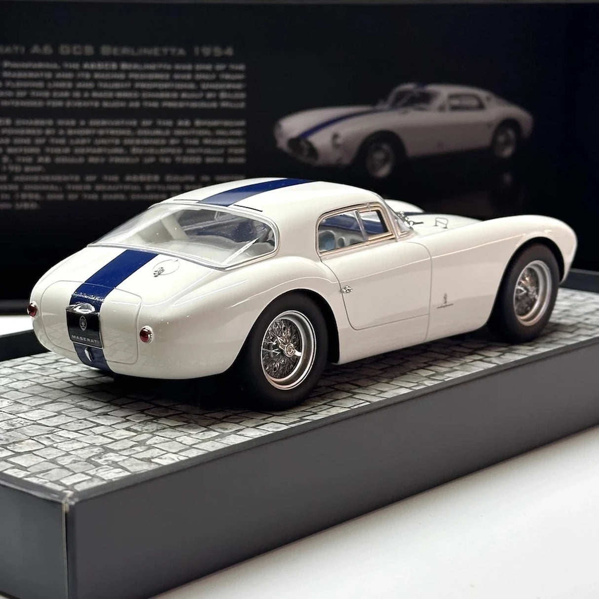 Minichamps Maserati 1953 A6GCS White 1:18 – Resina de Modelo de Resina de Coleção