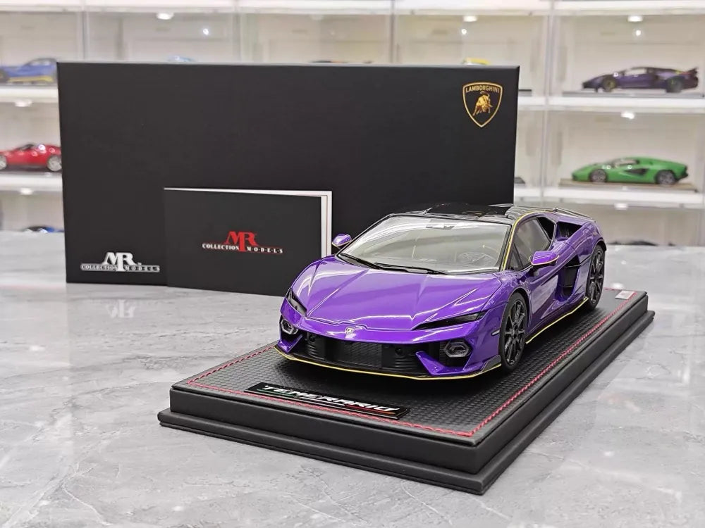 MR Kolekcja Lamborghini 2024 Temerario AP Purple 1:18 – kolekcjonerska żywica modelowa żywicowa (MR Collection)