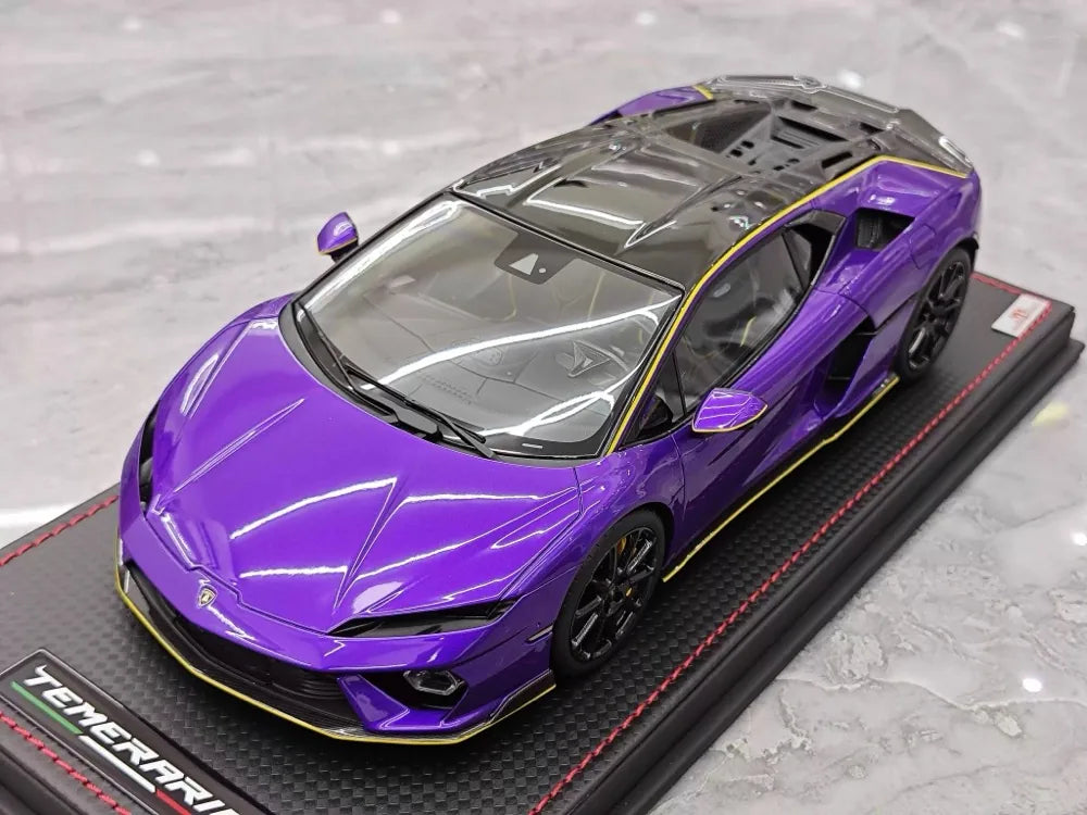 MR Kolekcja Lamborghini 2024 Temerario AP Purple 1:18 – kolekcjonerska żywica modelowa żywicowa (MR Collection)