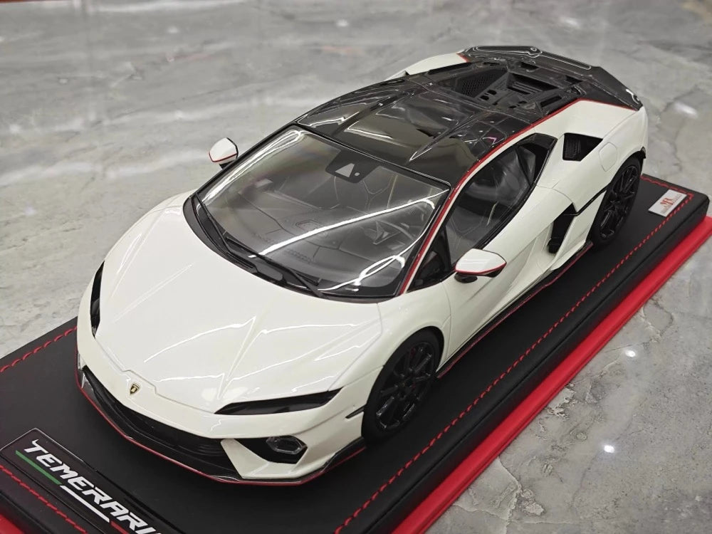 MR Kolekcja Lamborghini 2024 Temerario AP White 1:18 – kolekcjonerska żywica modelowa żywica (MR Collection)