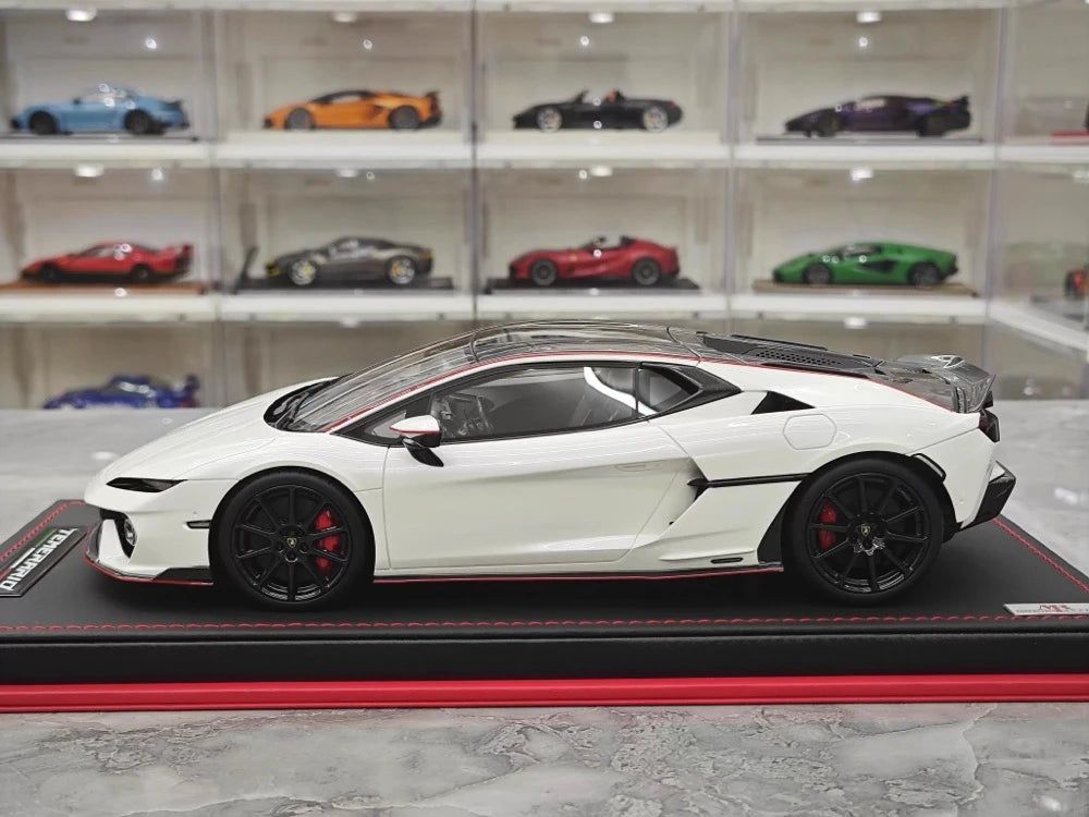 MR Kolekcja Lamborghini 2024 Temerario AP White 1:18 – kolekcjonerska żywica modelowa żywica (MR Collection)