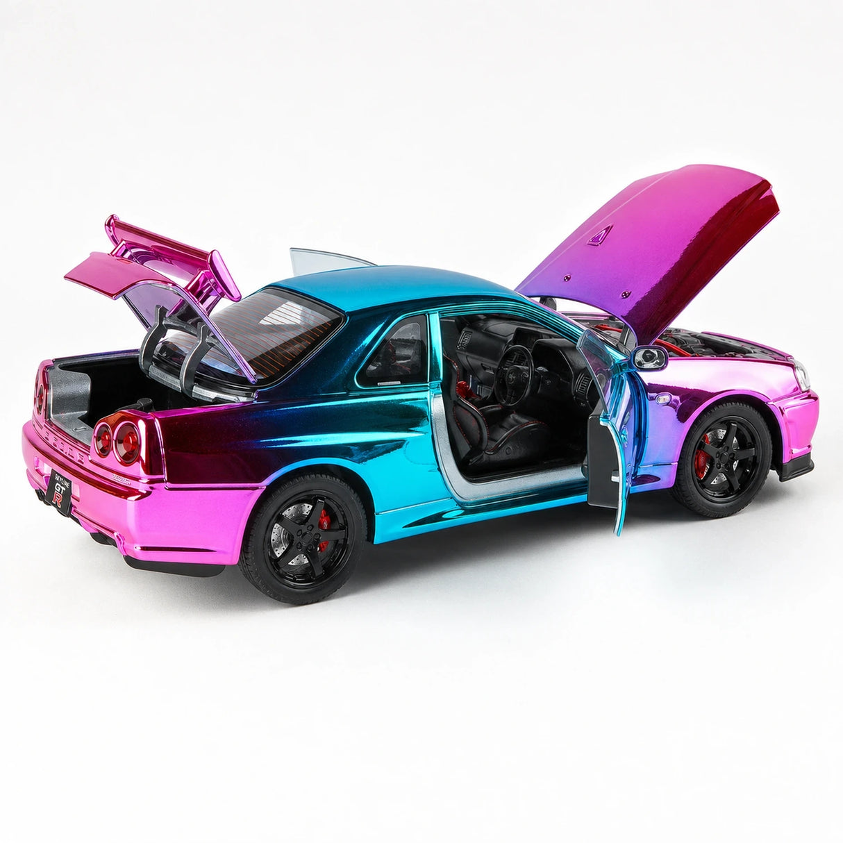 Nissan 1999 Skyline GT-R R34 roze Gradient 1:24 – diecast displaymodel