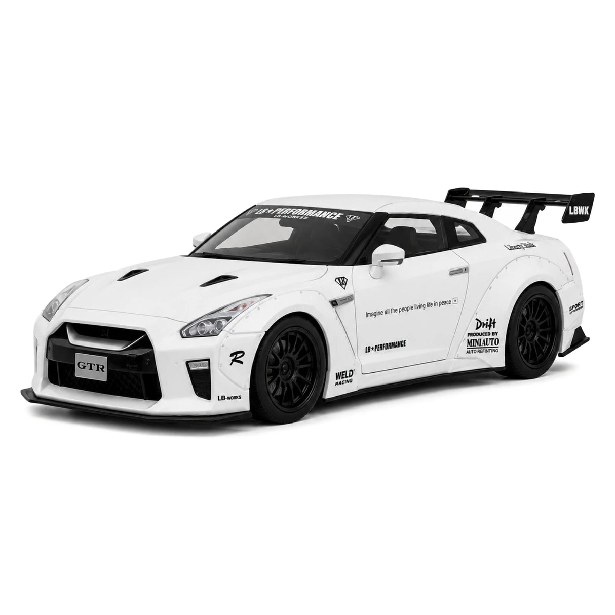 Nissan 2017 GT-R R35 LP Works White 1:32 – Druckguss-Display-Modell, Druckguss