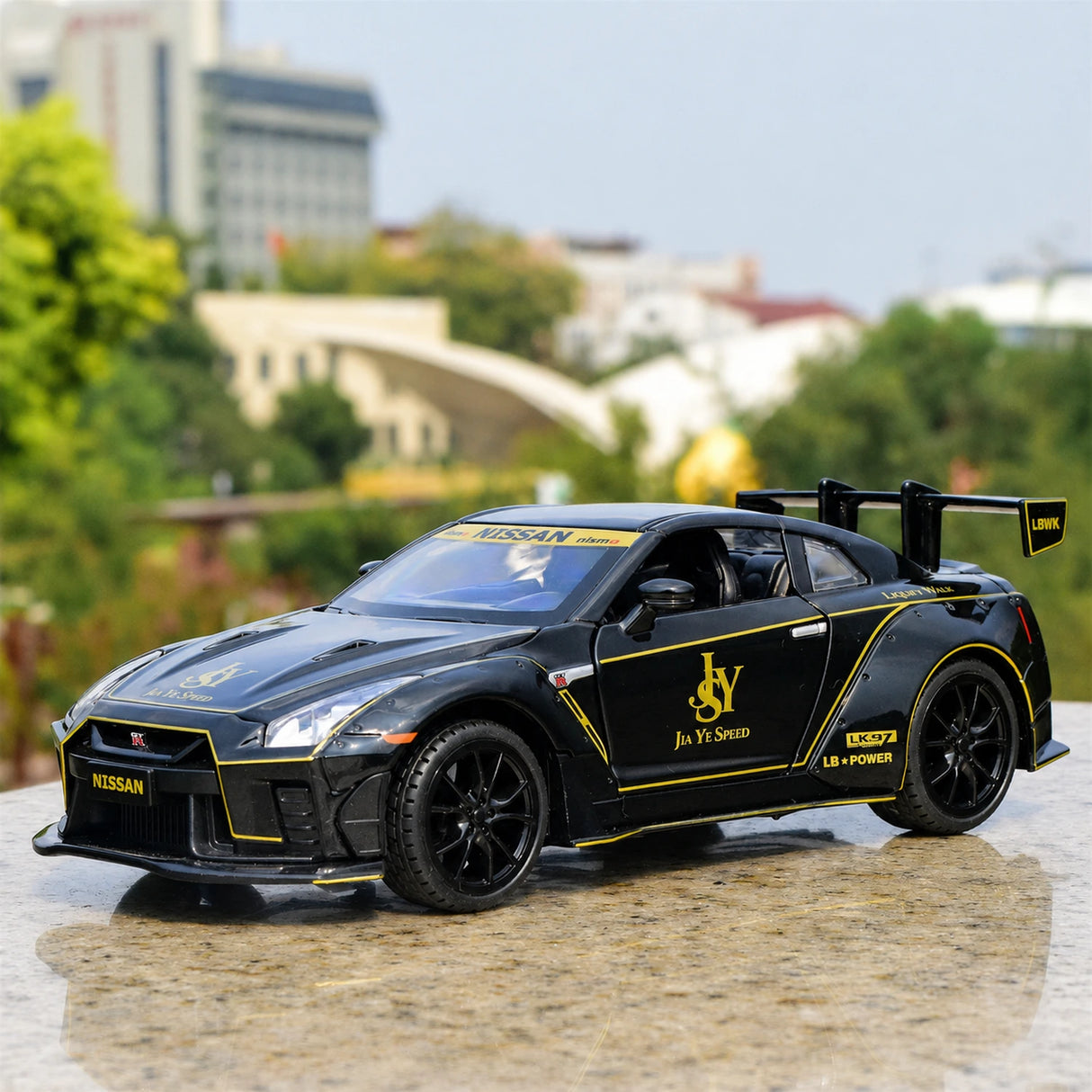 Nissan 2017 GT-R R35 Widebody zwart YS Design 1:24 – diecast displaymodel