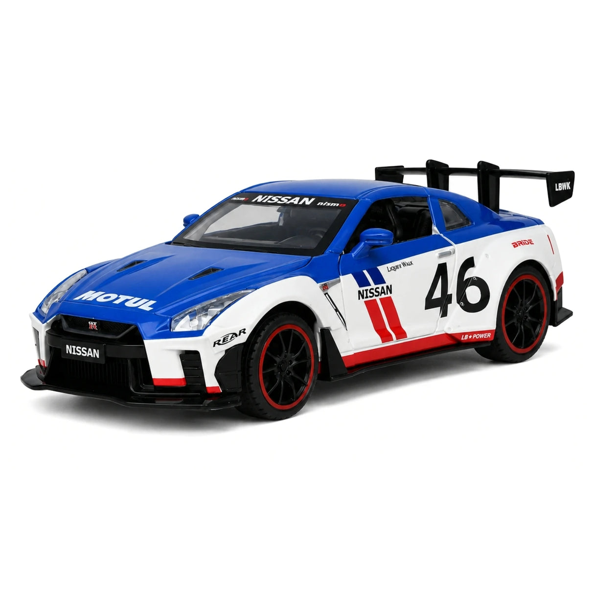 Nissan 2017 GT-R R35 Widebody blauw #46 1:24 diecast displaymodel - aanzicht 5