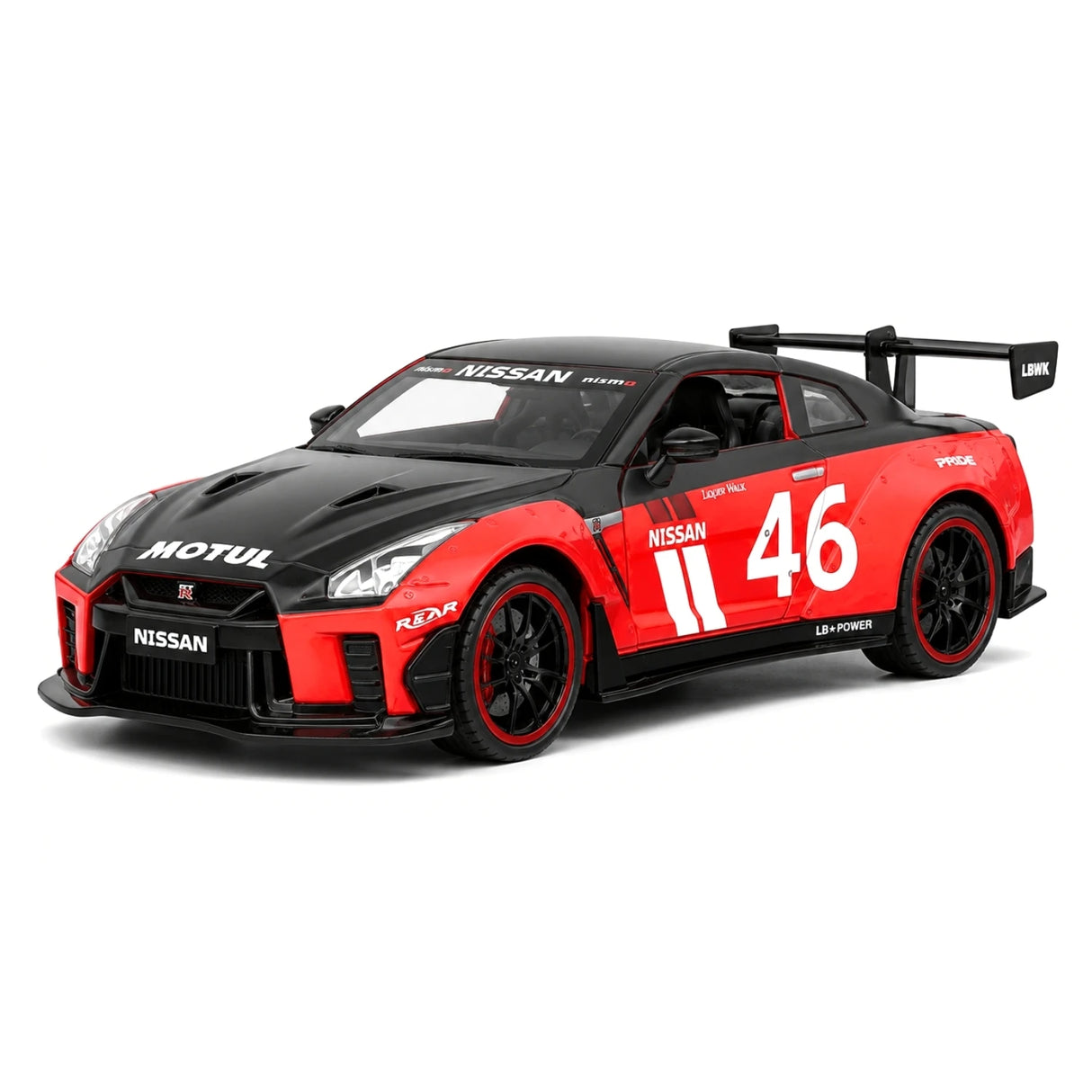 Nissan 2017 GT-R R35 Widebody rood #46 1:24 diecast displaymodel - aanzicht 6