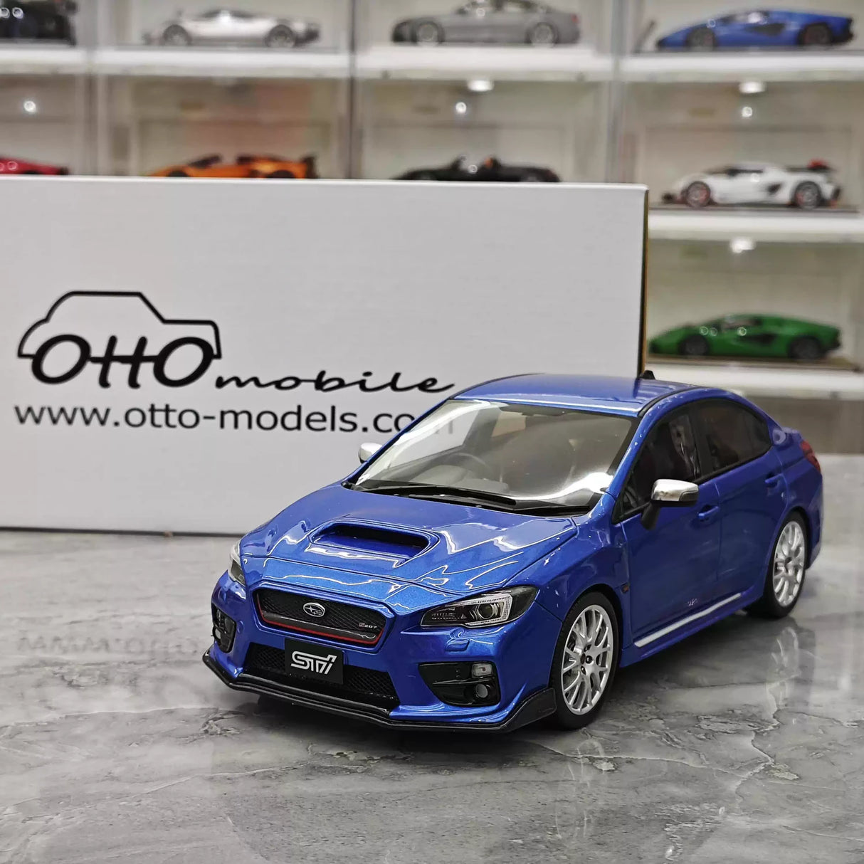 OTTO Subaru 2016 WRX STI S207 Blue 1:18 – Resina de Modelo de Resina de Colecionável