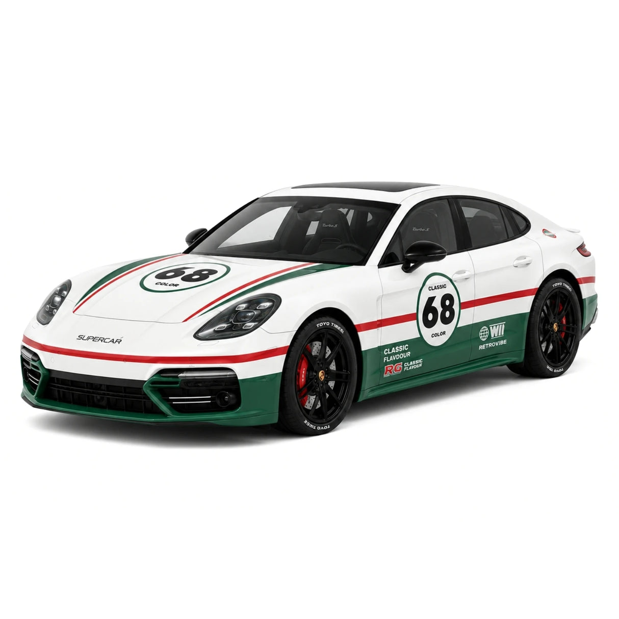 Porsche 2021 Panamera Turbo S groen 1:24 – diecast displaymodel