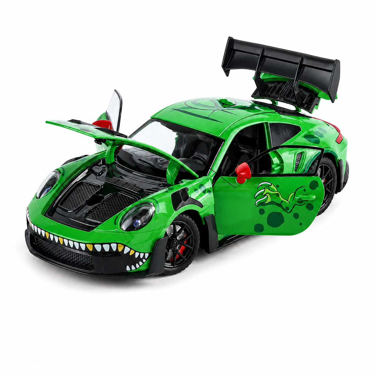 Porsche 2023 911 GT3 RS T-Rex Livery Green #80 1:24 gietbeeldmodel - weergave 2