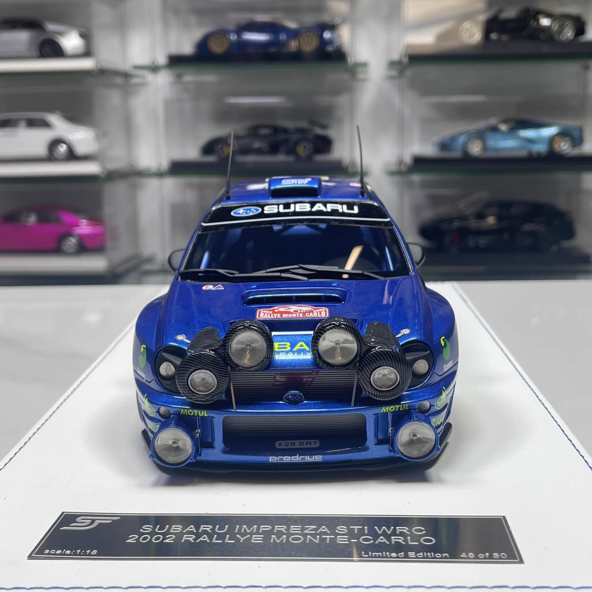 Subaru 2002 Impreza STI WRC #10 Modelo 1:18 de resina colecionável por SJF - ver 1