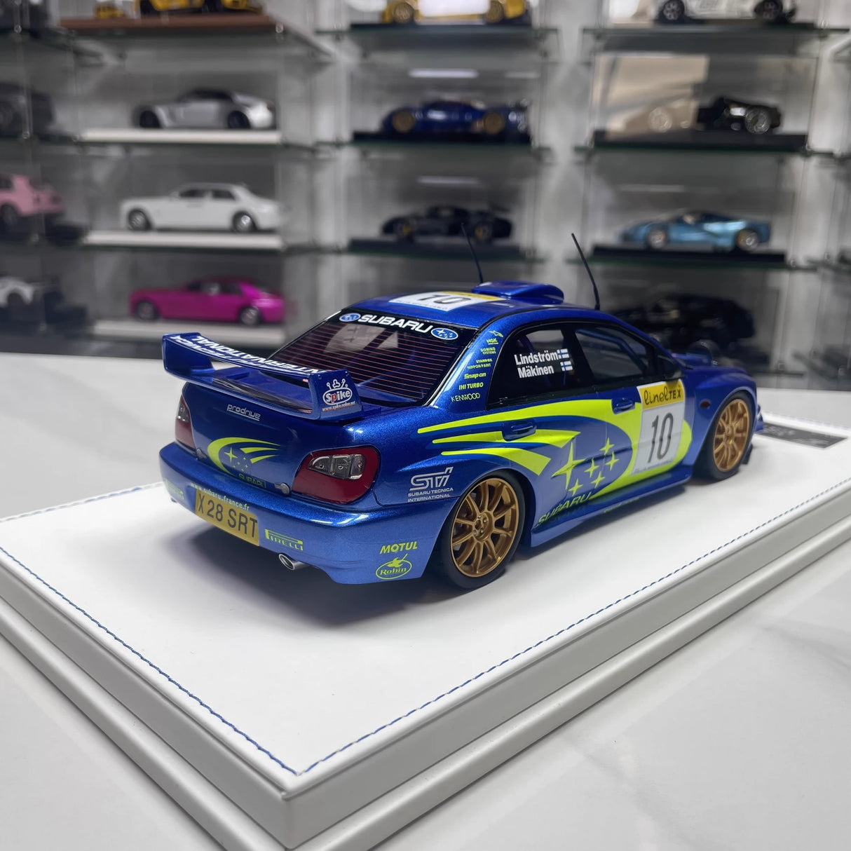 Subaru 2002 Impreza STI WRC #10 Modelo colecionável de resina 1:18 por SJF - ver 6