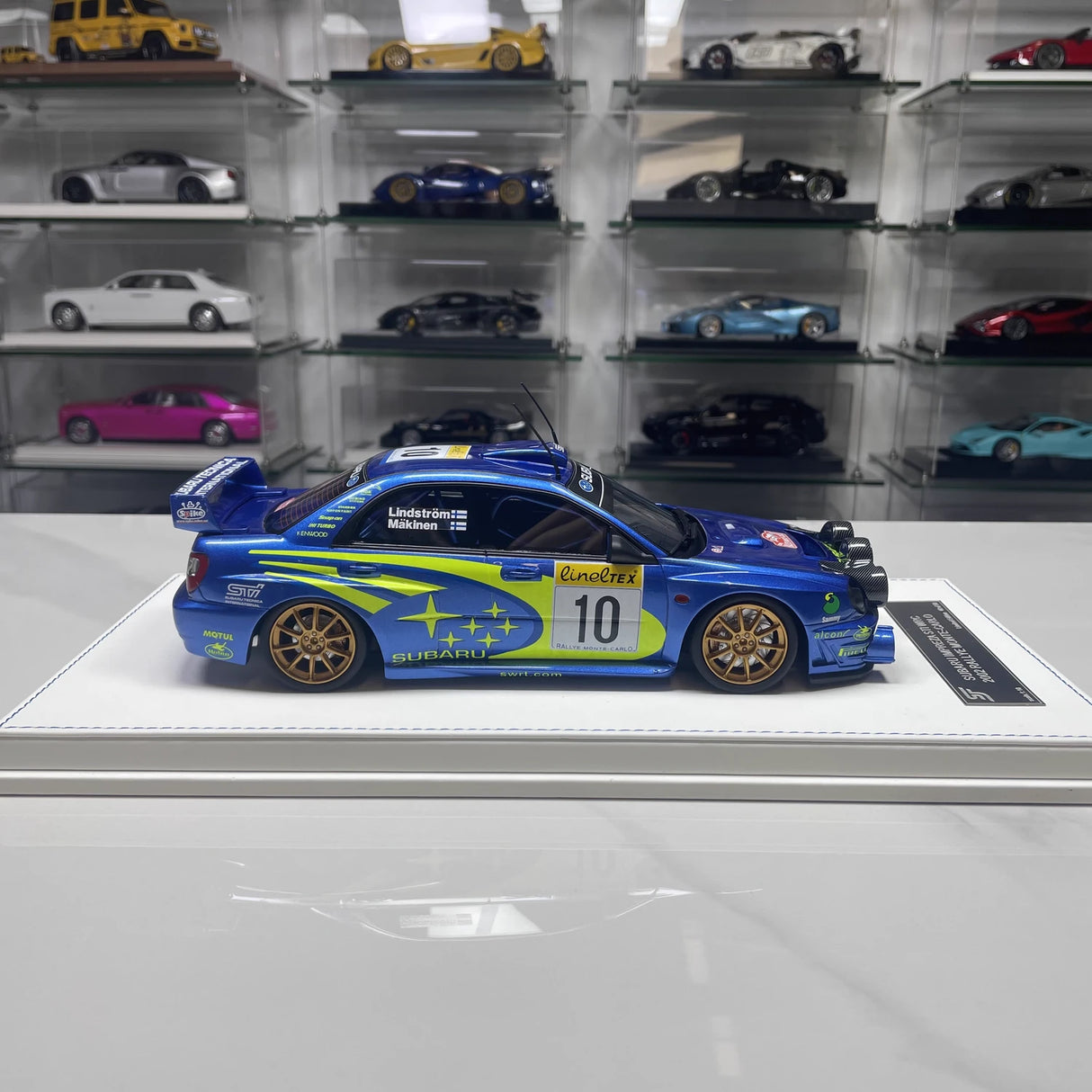 Subaru 2002 Impreza STI WRC #10 Modelo colecionável de resina 1:18 por SJF - ver 7