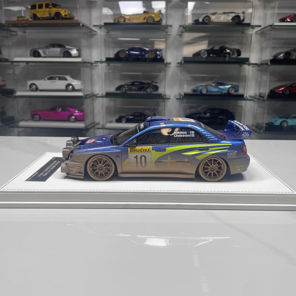 Subaru 2002 Impreza STI WRC Dirty #10 modelo colecionável de resina 1:18 da SJF - ver 2