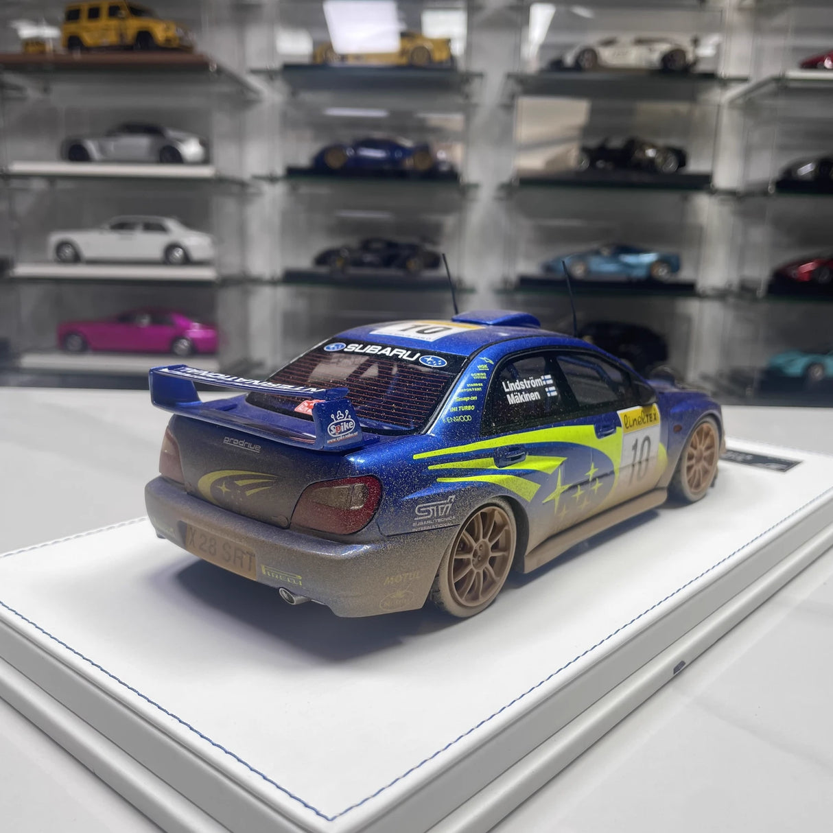 Subaru 2002 Impreza STI WRC Dirty #10 modelo colecionável de resina 1:18 da SJF - ver 5