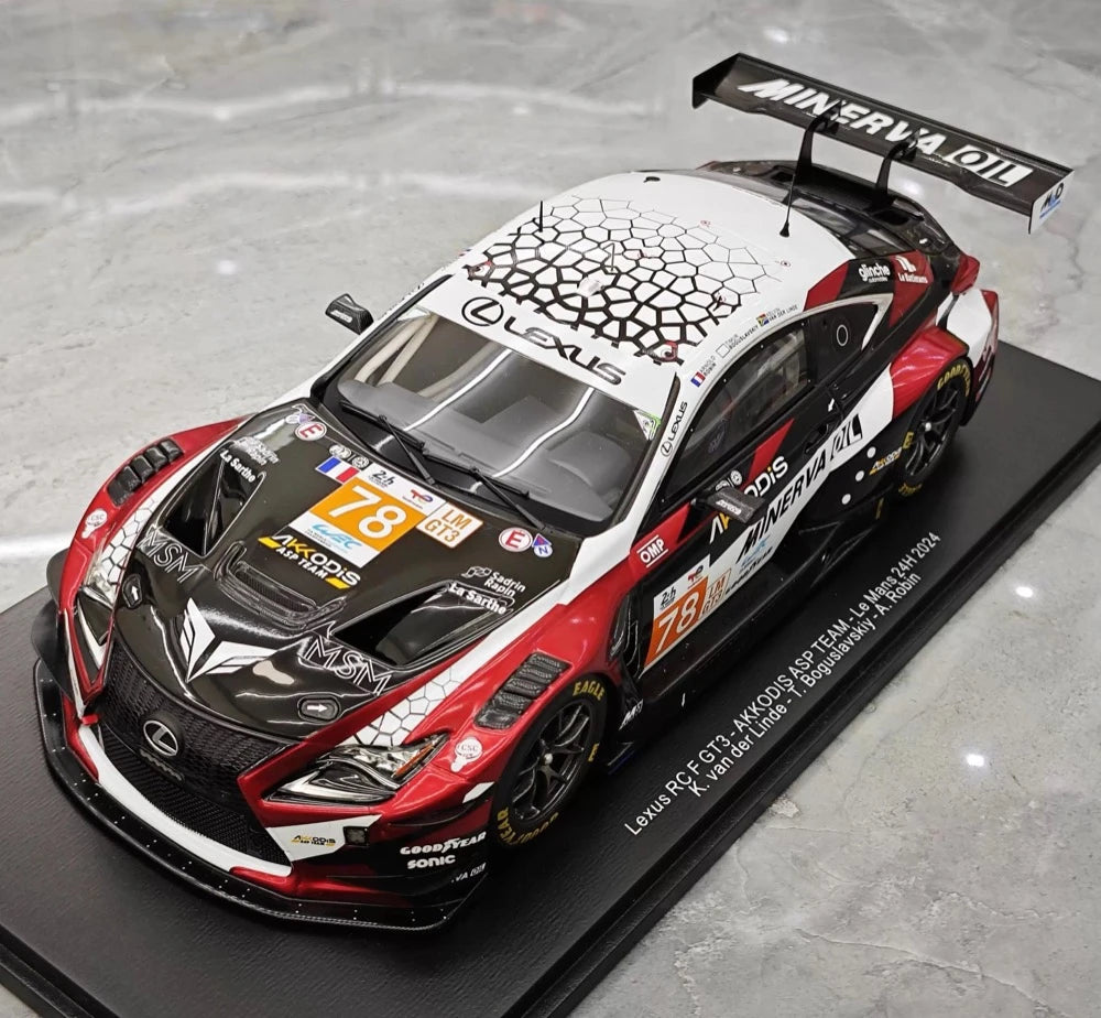 Lexus 2024 RC F GT3 #78 1:18 kolekcjonerski model żywicy Le Mans autorstwa Spark - widok 4