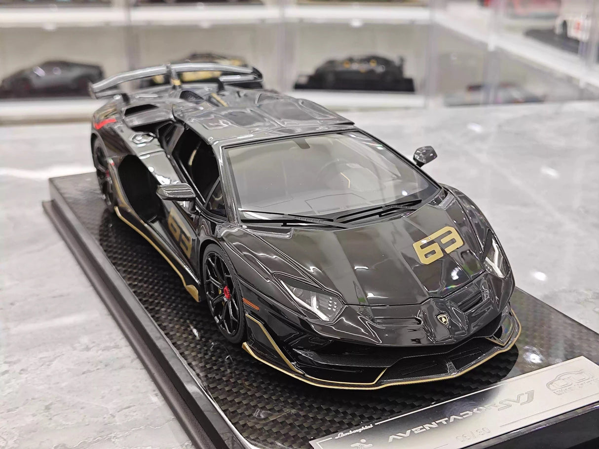 Ultra Unique Lamborghini 2019 Aventador SVJ zwart 1:18 – Collectible resin Model resin