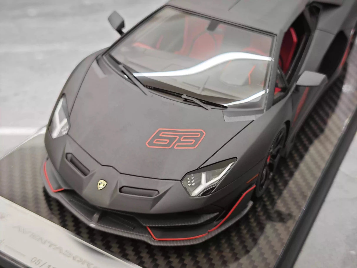 Ultra Unique Lamborghini 2019 Aventador SVJ matzwarte 1:18 – Verzamelbare resin modelresin resin