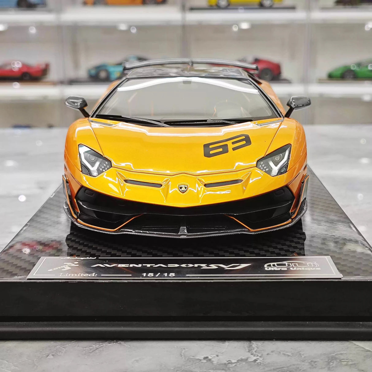 Ultra Unique Lamborghini 2019 Aventador SVJ oranje 1:18 – Collectible resin Model resin