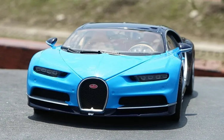 [OEM] 1:18 Bugatti 2016 Chiron blu modellino di auto Die-Cast