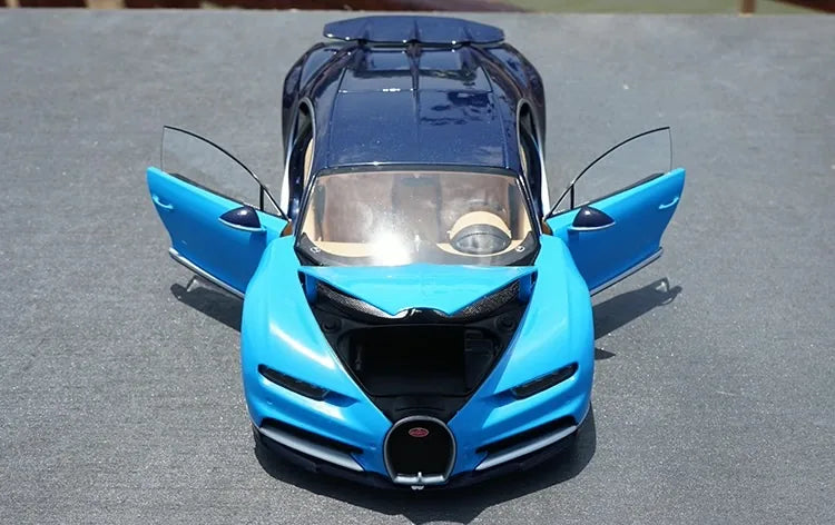 [OEM] 1:18 Bugatti 2016 Chiron blu modellino di auto Die-Cast