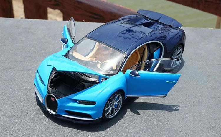 [OEM] 1:18 Bugatti 2016 Chiron blauw modelauto Die-Cast