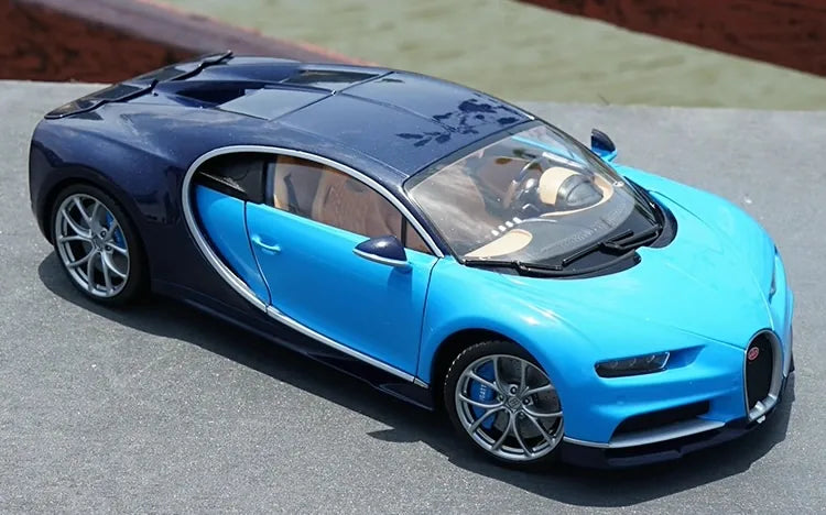 [OEM] 1:18 Bugatti 2016 Chiron blu modellino di auto Die-Cast
