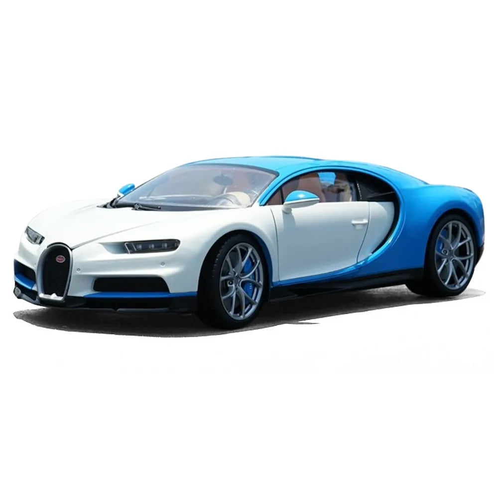 [OEM] 1:18 Bugatti 2016 Chiron bianco & blu modellino di auto Die-Cast