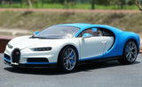 [OEM] 1:18 Bugatti 2016 Chiron White & Blue Model Car Die-Cast