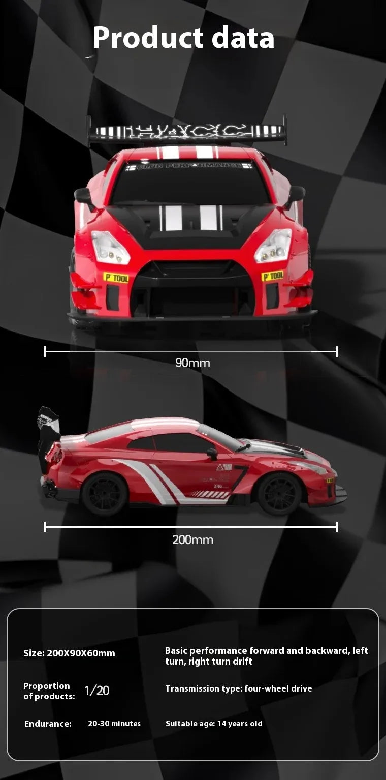 1:20 Scale Nissan GT-R Style RC Drift Car