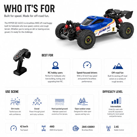 MJX 16213 1:16 RC عربة 4WD RTR RC بدون فرش للطرق الوعرة RC سيارة