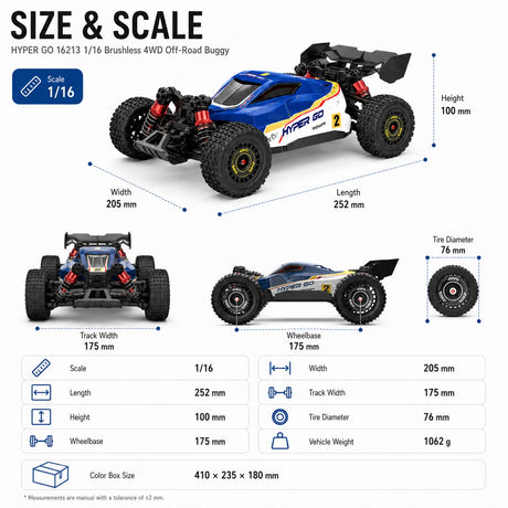 MJX 16213 1:16 RC عربة 4WD RTR RC بدون فرش للطرق الوعرة RC سيارة
