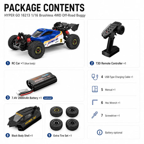MJX 16213 1:16 RC عربة 4WD RTR RC بدون فرش للطرق الوعرة RC سيارة